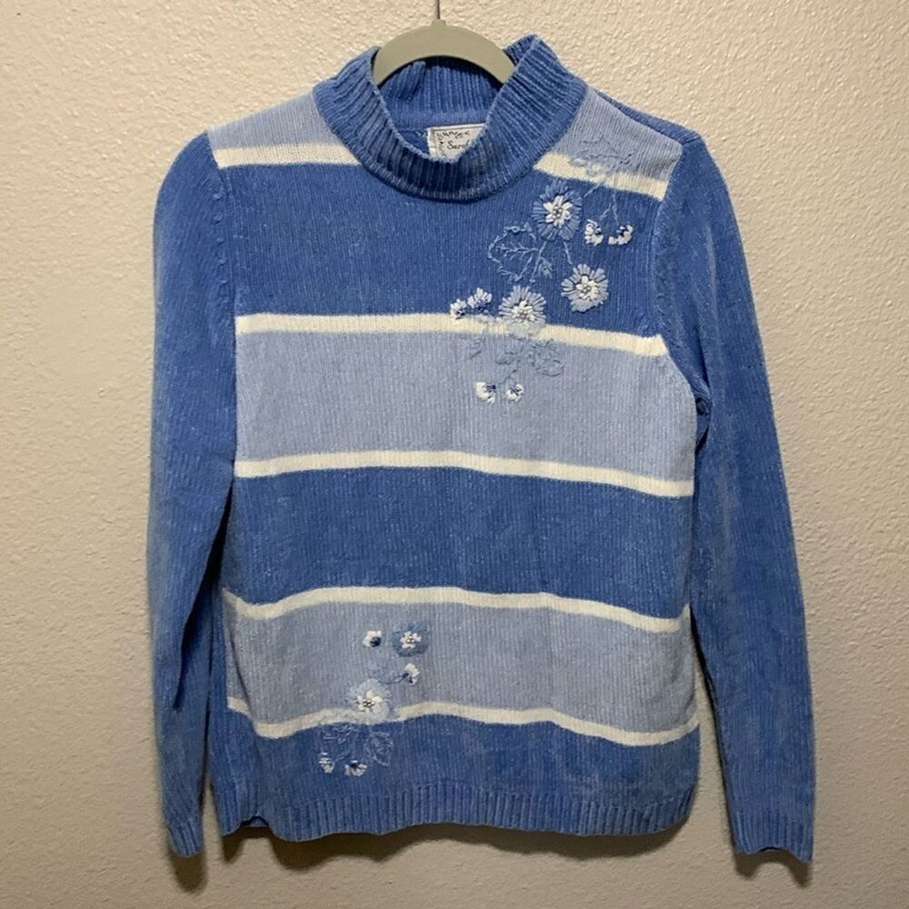 Sarah Bentley Women’s Acrylic Sweater Size M Blue